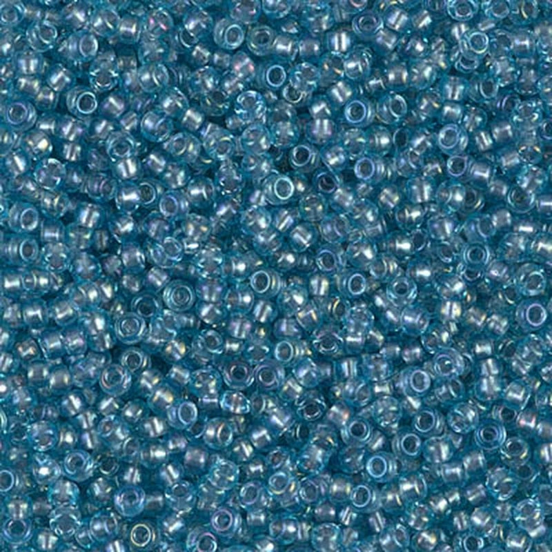 11/0 Miyuki Transparent Rainbow Sea Blue 24-gram tube