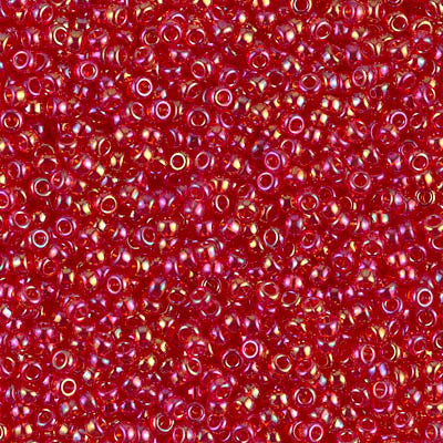 11/0 Miyuki Transparent Red AB 24-gram tube