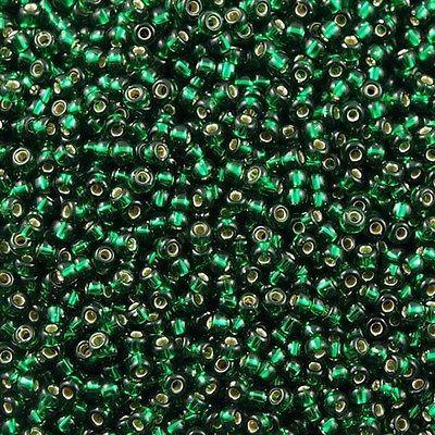 11/0 Miyuki Silver Lined Dark Emerald 24-gram tube
