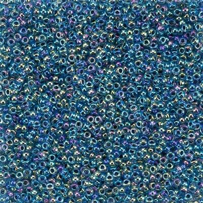 11/0 Miyuki Blue Lined Aqua AB 24-gram tube
