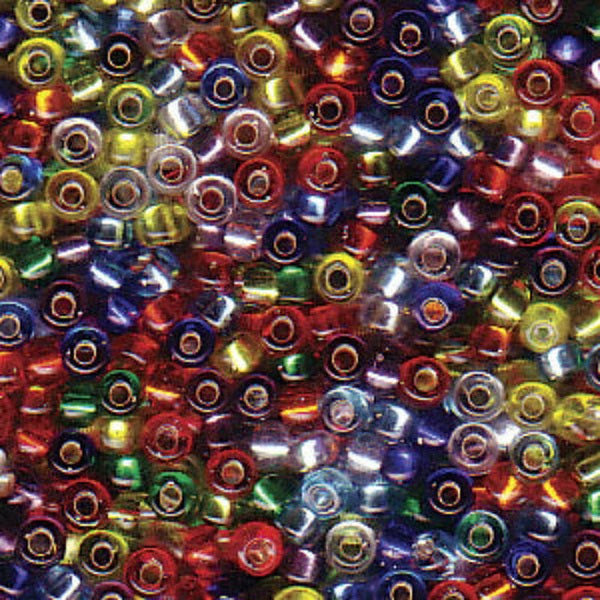 Multicolored beads in a close-up shot