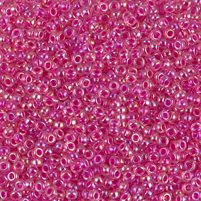 11/0 Miyuki Fuchsia Lined Crystal AB 24-gram tube