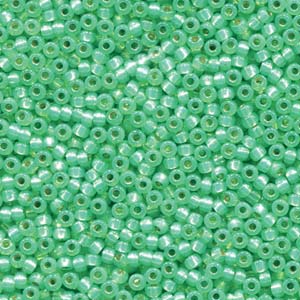 11/0 Miyuki Duracoat Dyed Silver Lined Mint Green 23-gram tube