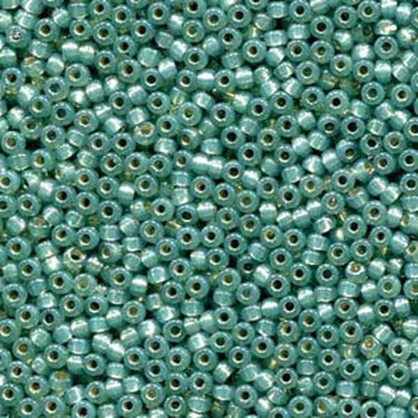 11/0 Miyuki Duracoat Dyed Silver Lined Dark Mint 23-gram tube