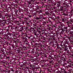 11/0 Miyuki Duracoat Dyed Silver Lined Hot Pink 24-gram tube