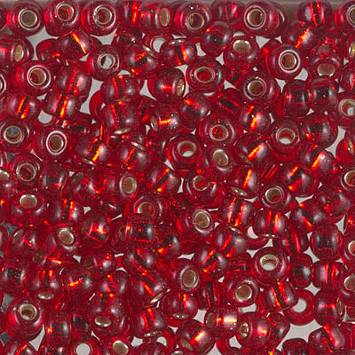 6/0 Miyuki Silver Lined Ruby 20-gram tube