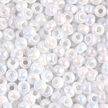 6/0 Miyuki White AB 20-gram tube