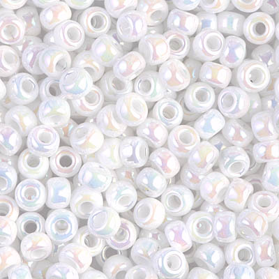 6/0 Miyuki White AB 20-gram tube