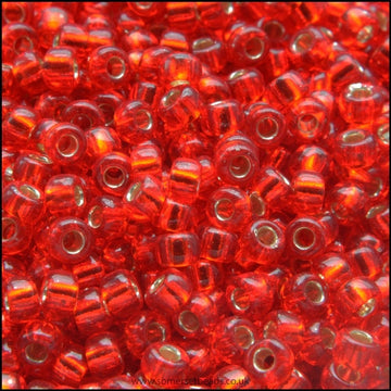 8/0 Miyuki Silver Lined Flame Red 22-gram tube