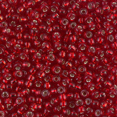 8/0 Miyuki Silver Lined Ruby 22-gram tube