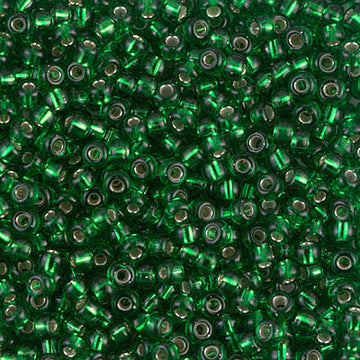 8/0 Miyuki Silver Lined Green 22-gram tube