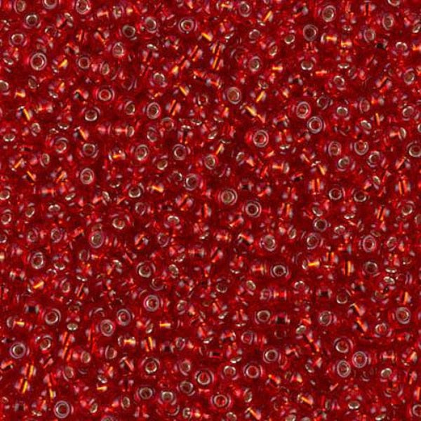 Close-up of red glass beads