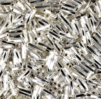 Miyuki 6mm Twist Bugle Silver Lined Crystal