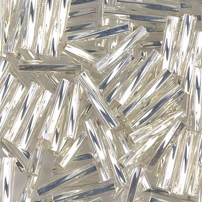 Miyuki 12mm Twist Bugle Silver Lined Crystal