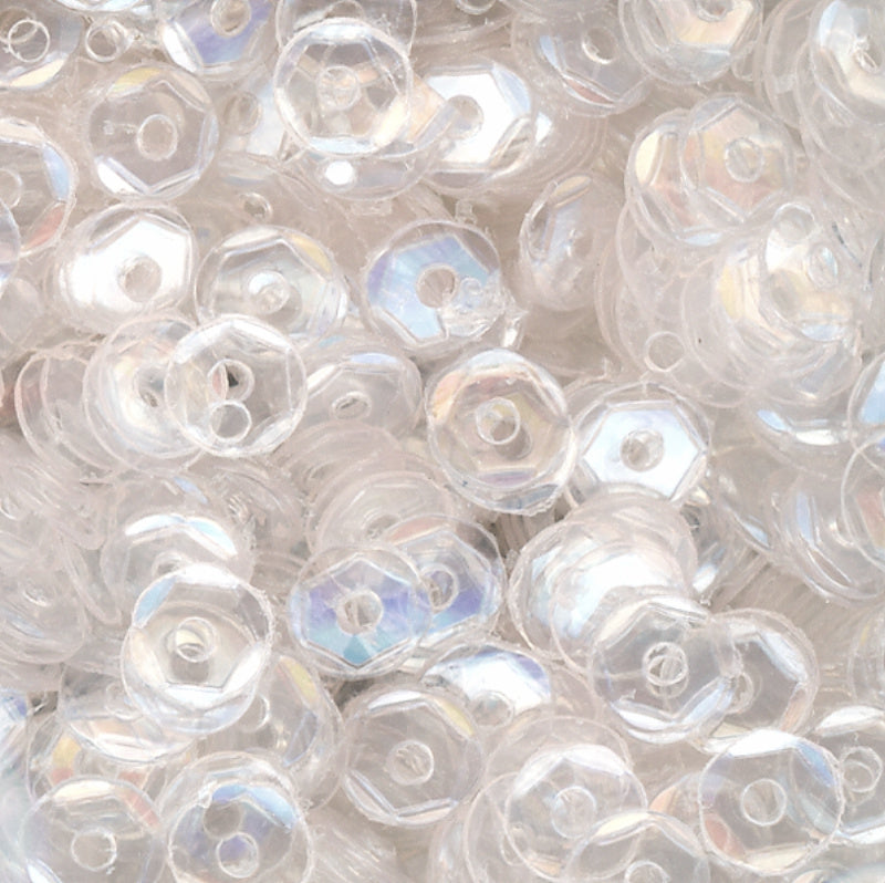4mm Slightly Cupped Clear Glossy (no iridescence) 50 Grams