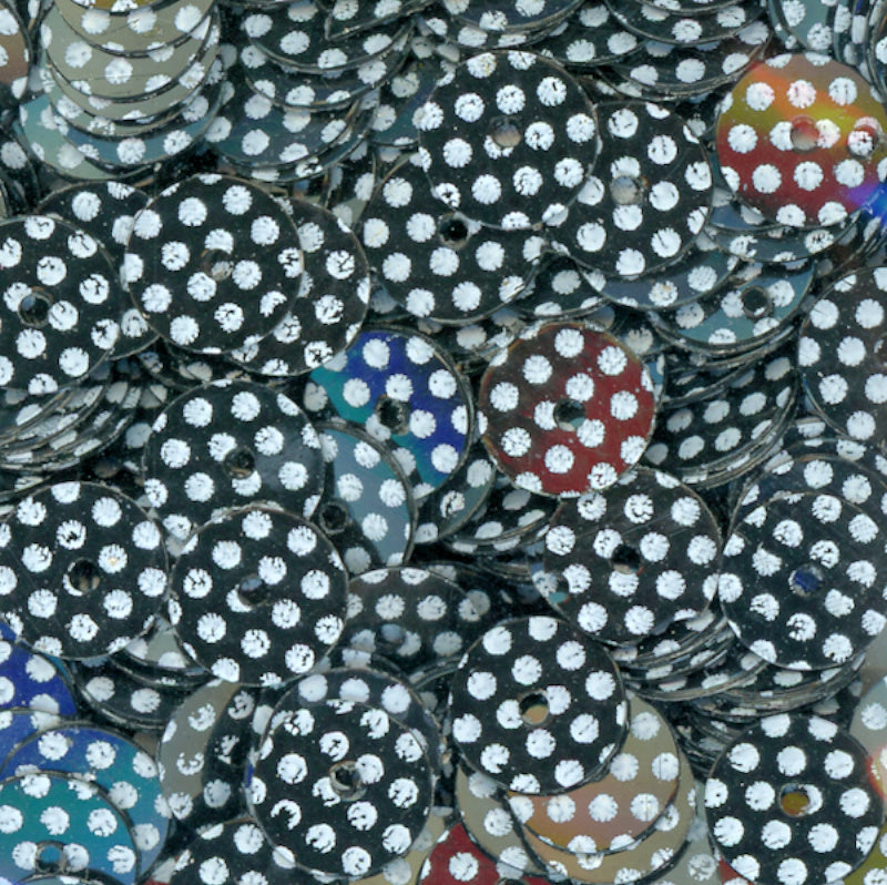 6mm Flat Black with White Dots 50 grams