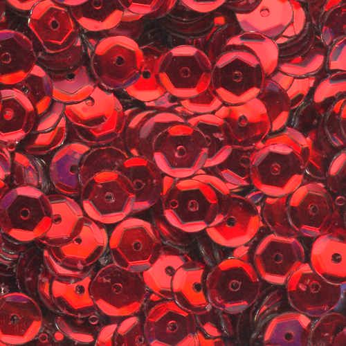 6mm Slightly Cupped Metallic Red 50 grams