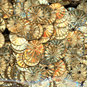 Metallic 6mm Flat Embossed Gold 50 Grams