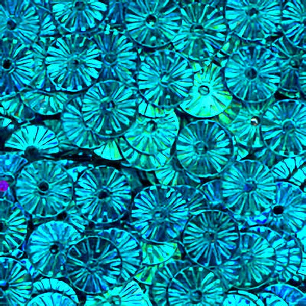 Metallic 6mm Flat Embossed Turquoise 50 Grams