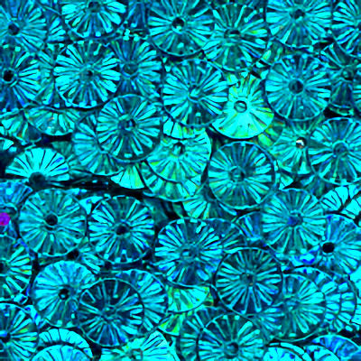 Metallic 6mm Flat Embossed Turquoise