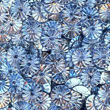 Metallic 6mm Flat Embossed Cool Water Blue