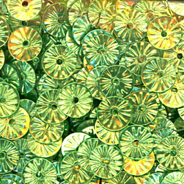 Metallic 6mm Flat Embossed Spring Green