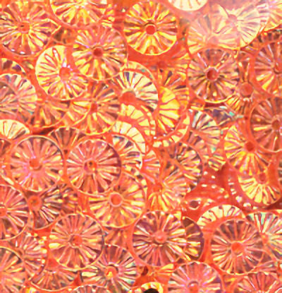6mm Flat Embossed Crystal Iris Clementine 50 Grams