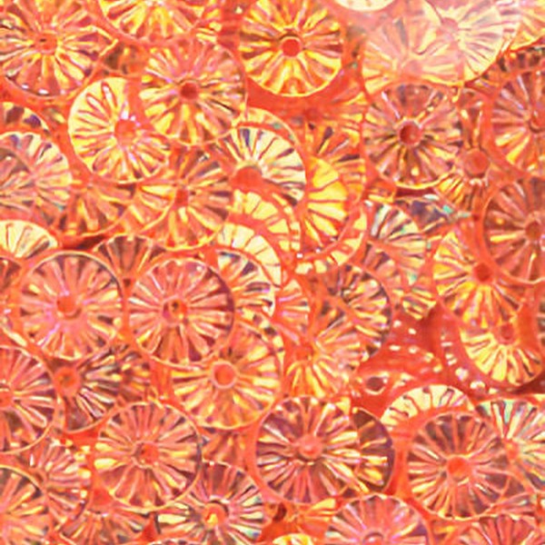 6mm Flat Embossed Crystal Iris Clementine