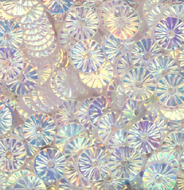 6mm Flat Embossed Crystal Iris Clear AB 50 Grams