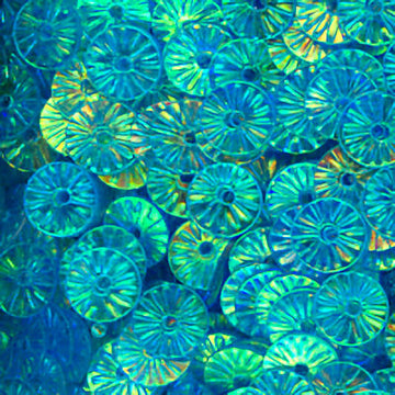 6mm Flat Embossed Crystal Iris Cabana Blue