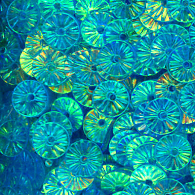6mm Flat Embossed Crystal Iris Cabana Blue