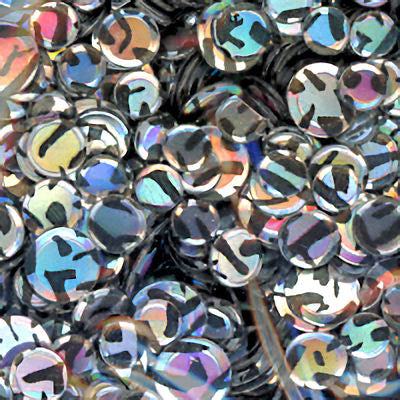 Confetti Hologram Silver Animal Print