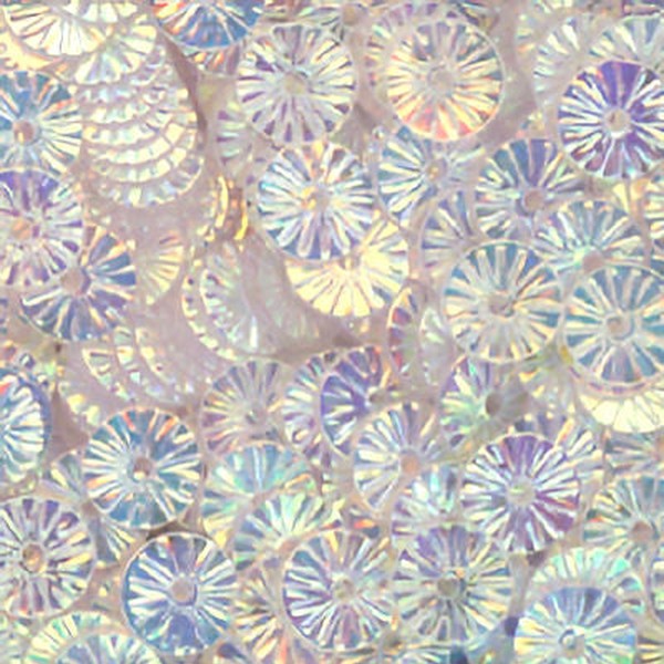 6mm Flat Embossed Crystal Iris Clear AB