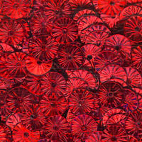Metallic 6mm Flat Embossed Red