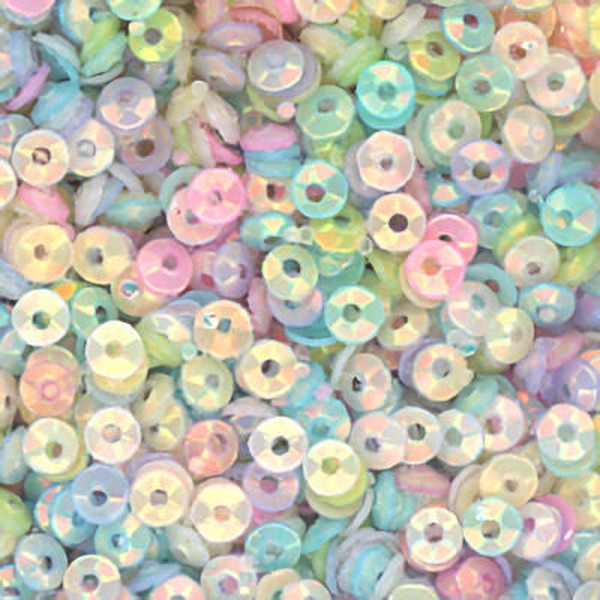 3mm Fully Cupped Opalescent Mix 100 grams - Cartwright's Sequins