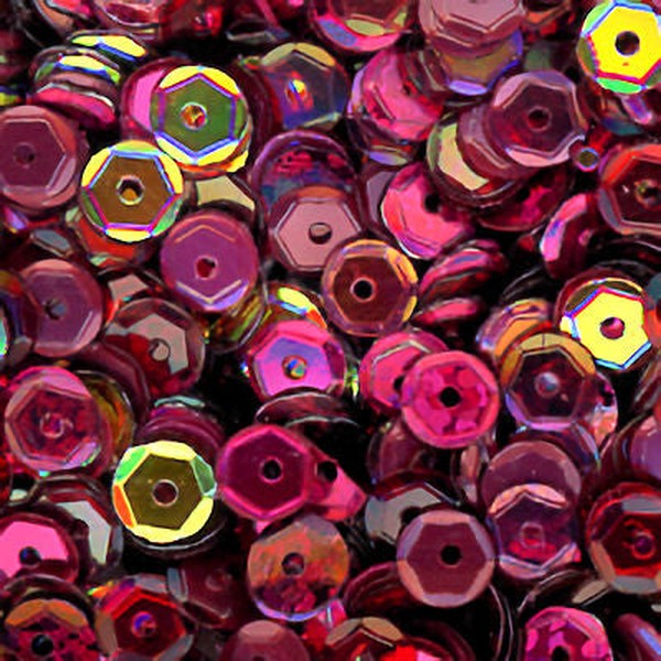 5mm Slightly Cupped Wine & Roses Sequin blend