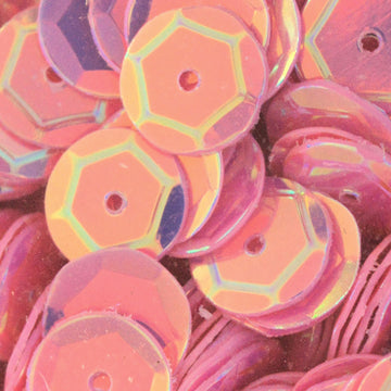 10mm Slightly Cupped Crystal Opaque Rosy Outlook