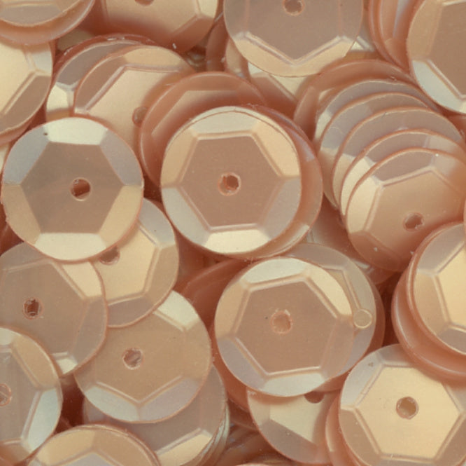 8mm Slightly Cupped Satin Light Ecru