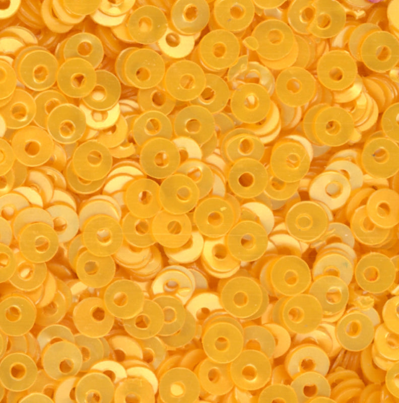 3mm Flat Satin Maize Yellow 50 Grams
