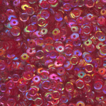 4mm Slightly Cupped Iridescent Red 50 Grams