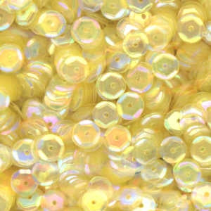 6mm Slightly Cupped Iridescent Lt Lemon Yellow 50 Grams