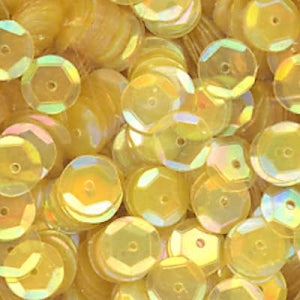 8mm Slightly Cupped Iridescent Lemon Yellow 50 Grams