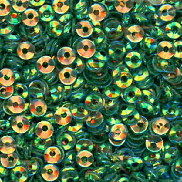 3mm Fully Cupped Crystal Opaque Christmas Green