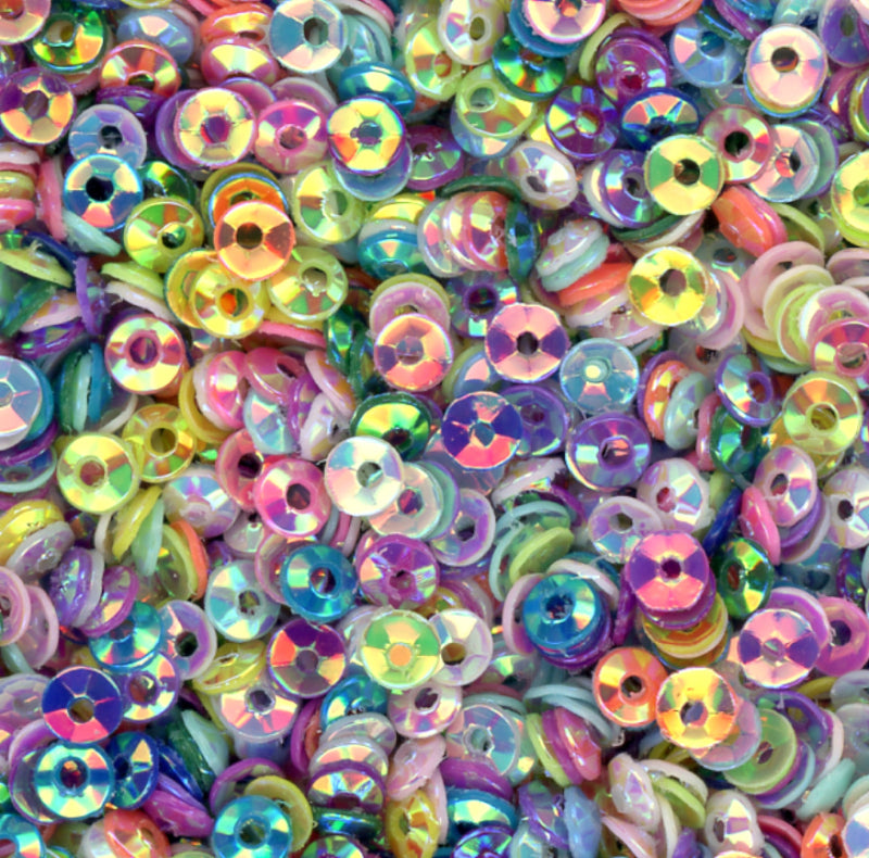 3mm Fully Cupped Crystal Opaque Mix