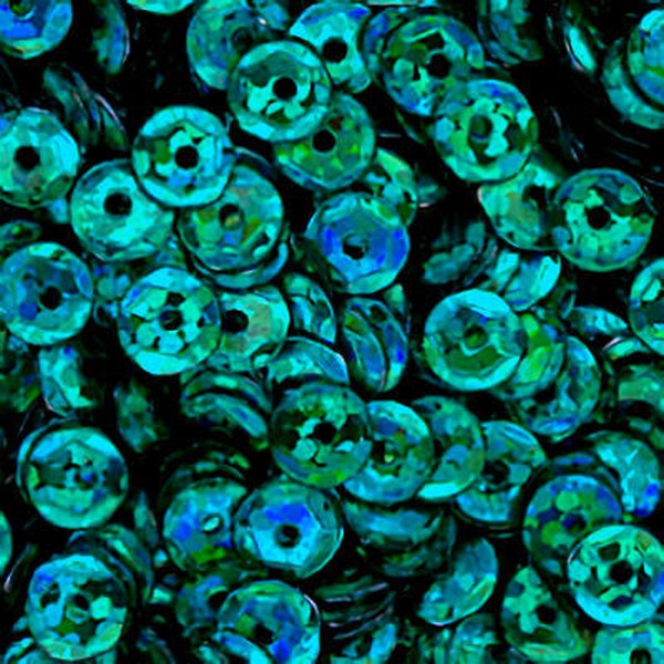 5mm Slightly Cupped Hologram Deep Emerald 50 grams