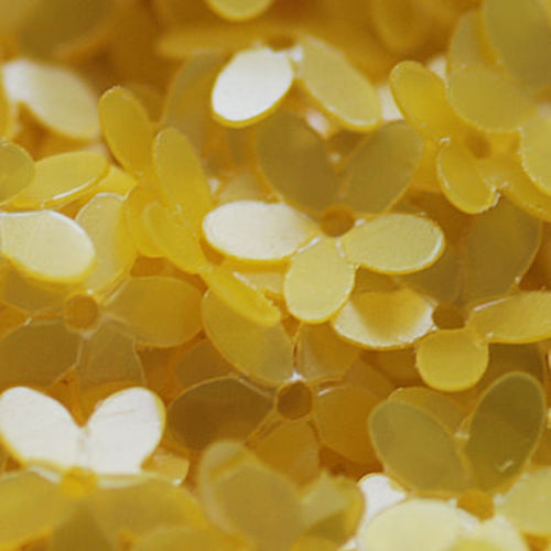 10mm Cupped Flower Satin Lemon Yellow