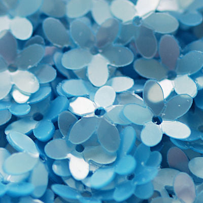 10mm Fully Cupped Flower Satin Light Powder Blue