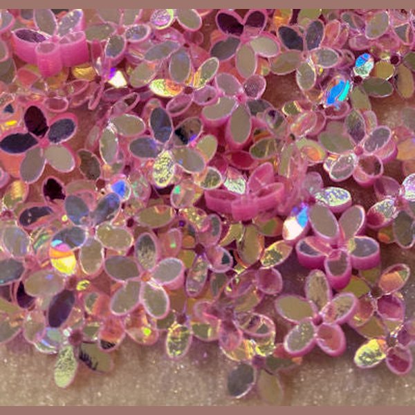 10mm Cupped Flower Crystal Iris Ballerina Pink 50 Grams