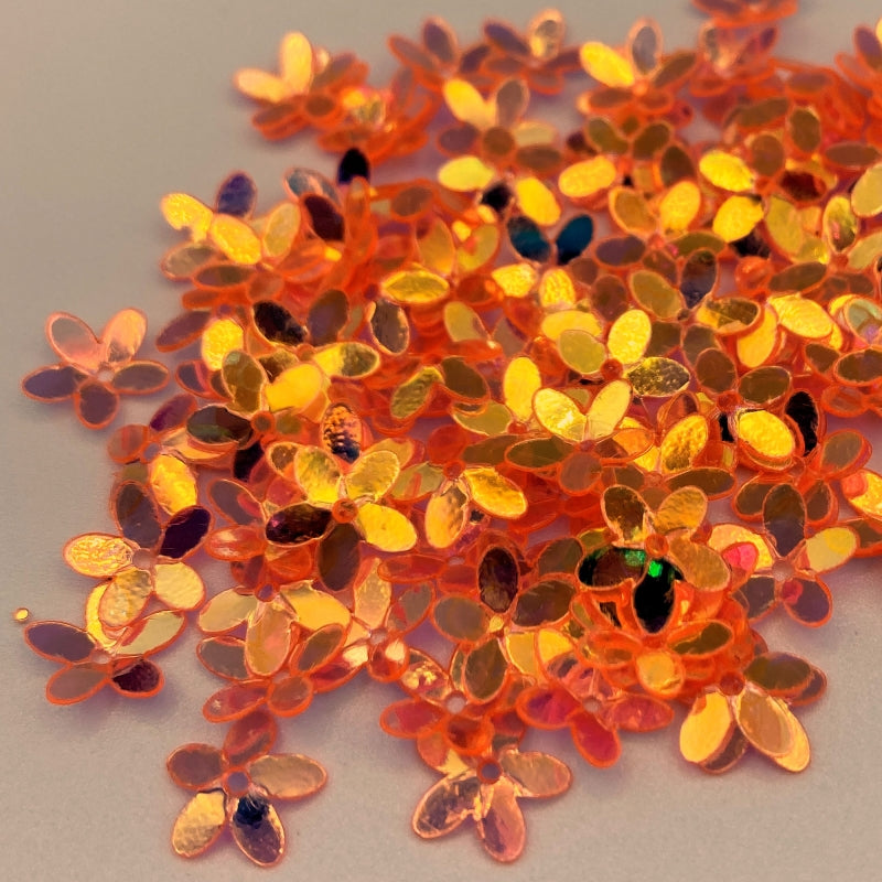 10mm Cupped Flower Crystal Iris Clementine 50 Grams