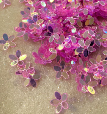 10mm Cupped Flower Crystal Iris Bubblegum 50 Grams